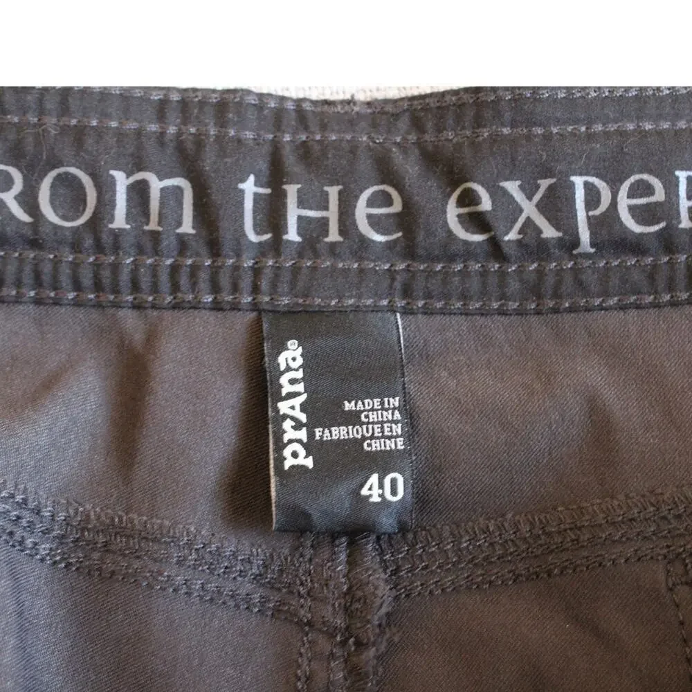 prAna Mens Zion Hiking Cargo Shorts Stretch Nylon Utility Gorpcore Charcoal 40